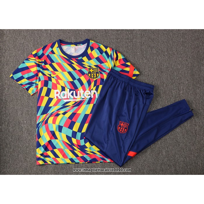 Tuta da Track FC Barcellona Manica Corta 2021 2022 Giallo